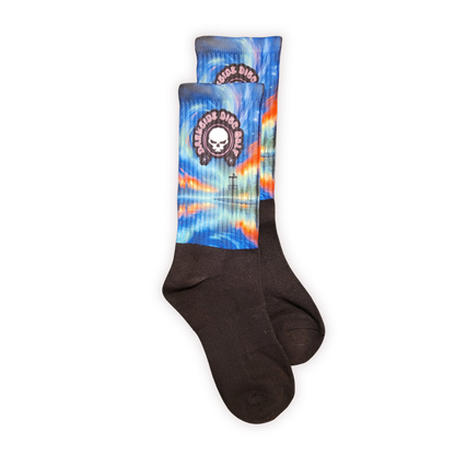 Disc Golf Socks Blue Swirl Sky (M)