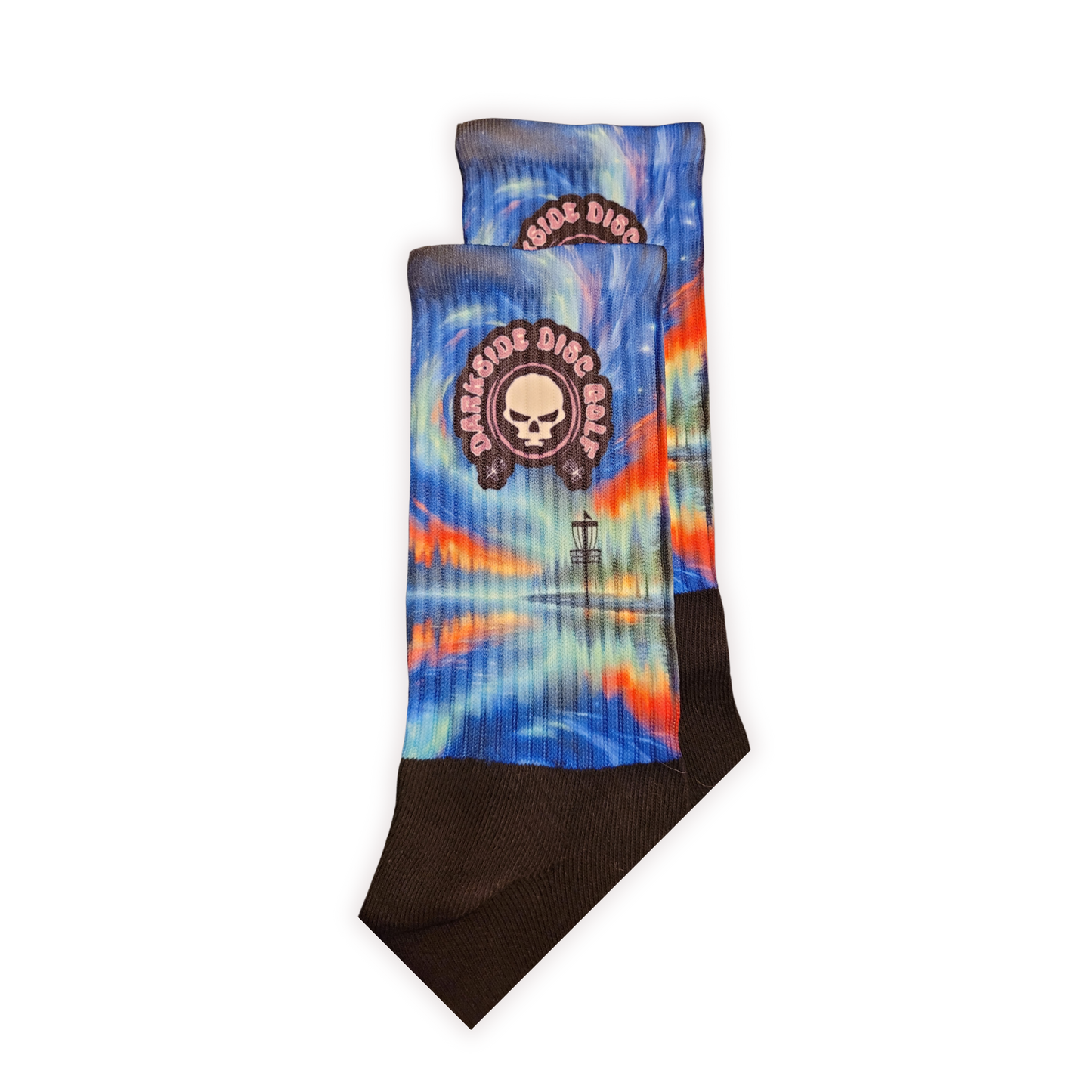 Disc Golf Socks Blue Swirl Sky (M)