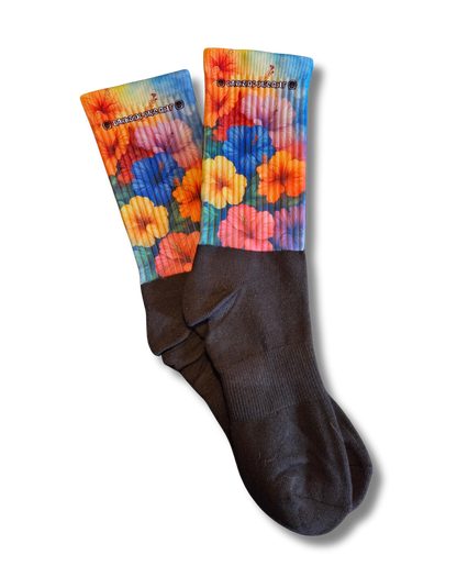 Disc Golf Sock Bright Flowers (L)