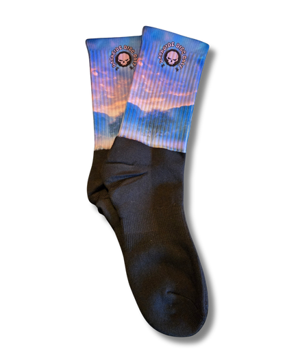 Disc Golf Sock Pink Mountain (L)