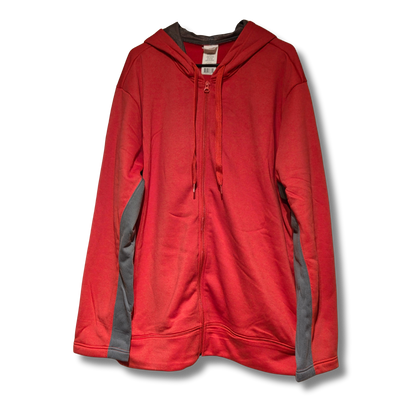 Red & Grey Zip Up Hoody